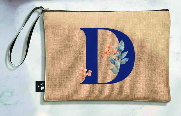 Bolso de mano letra d una pieza (diseño variado) (25×18×1 )